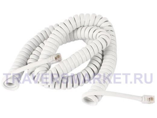 Телефонный кабель витой  7,5м  белый в пакете SC-814HC  7,62М