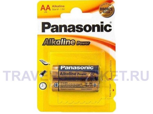 Батарейка LR6  Panasonic Alkaline BL-2 (блистер:2шт,коробка: 48шт) (цена за шт)