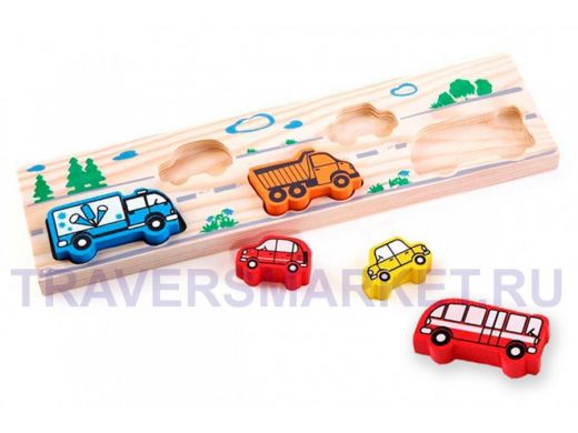 Доска-Вкладыш "Транспорт"  игрушки из дерева