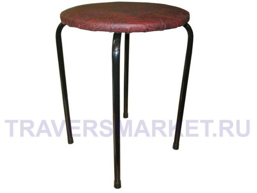 Табурет универсальный "TABURETTO-13992" круглое сиденье, чёрные ножки, тёмно-красный верх