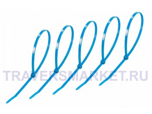 300х5мм кабельный хомут (стяжка нейлонoвая) nylon синяя (25 шт) REXANT