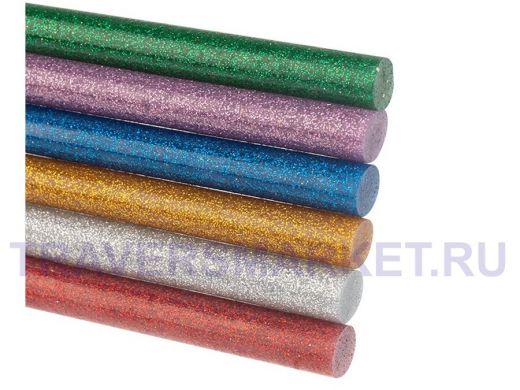 Клеевые стержни, диаметр 11,0мм, длина 100мм, цветной с блестками  (12шт) REXANT цена за 1 упаковку