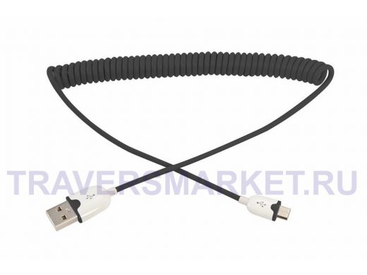 Кабель микро USB (AM/microBM)  1.5 м витой черный Rexant