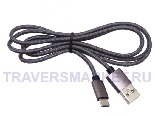 .Шнур шт-Type-С x шт-USB (USB3.1) 1,0м кабель в оплетке APH-481-1.0-C
