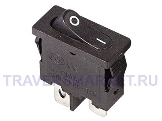 Выключатель клавишный 250V 6А (2с) ON-OFF черный  Mini  REXANT