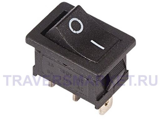 Выключатель клавишный 250V 6А (3с) (ON)-ON черный  Б/Фикс  Mini  REXANT