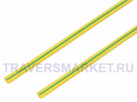 6.0 / 3.0 мм 1м термоусадка желто-зеленая  REXANT