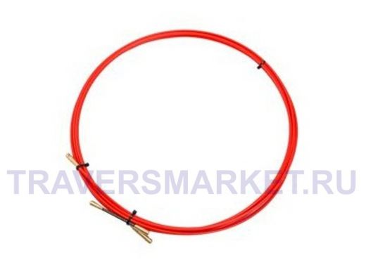Протяжка кабельная (мини УЗК в бухте), стеклопруток, d=3,5 мм, 3 м красная