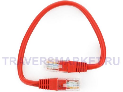 Патч-корд Cablexpert PP12-0.25M/R кат.5e, 0.25м, UTP, литой, многожильный (красный) PP12-0.25M/R