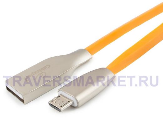Кабель микро USB (AM/microBM)  1.0 м Cablexpert CC-G-mUSB01O-1M,серия Gold,  оранжевый, блистер