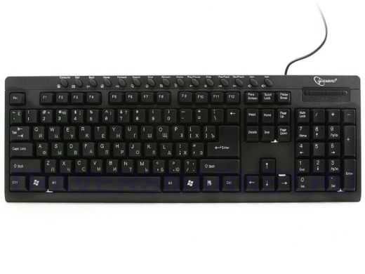 Клавиатура проводная Gembird KB-8300UM-BL-R, USB, черная, 15 м/мед клавиш