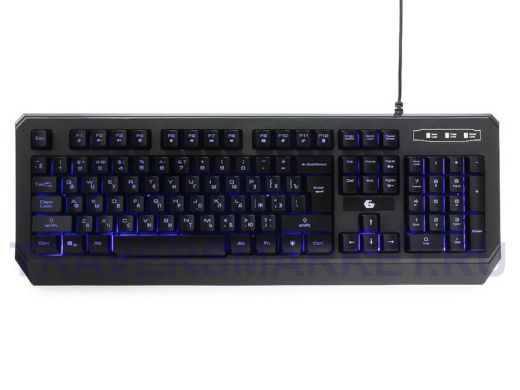 Клавиатура проводная Gembird KB-G20L, USB,черный,синяя подсветка символов, код"Survarium",игрова