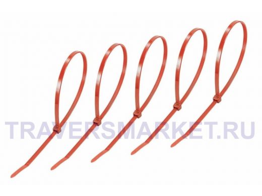 400х5мм кабельный хомут (стяжка нейлонoвая) nylon красная (25 шт) REXANT