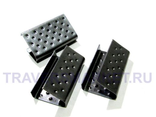 Скрепа 16х0,5 чёрная для полипропиленовой стрепленты шириной 15мм (цена за 1шт, в упаковке 1000 шт)