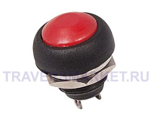 Выключатель-кнопка  250V 1А (2с) (ON)-OFF  Б/Фикс  красная  Micro  REXANT