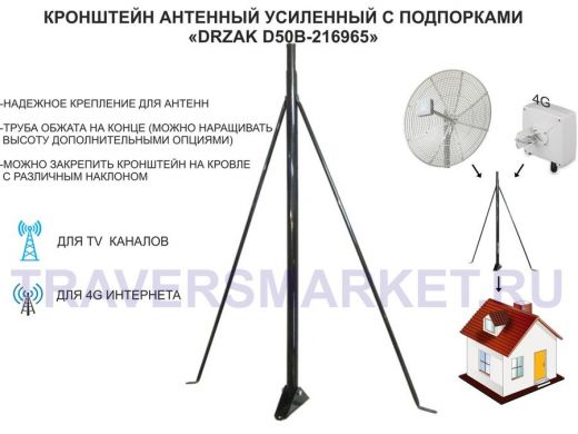 Кронштейн для антенны на крышу обжатый 