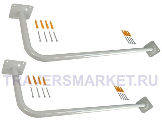 Сушилка для белья под веревки, 2 кронштейна, длина 100см, вылет 30см 