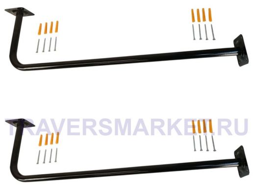 Сушилка для белья под веревки, 2 кронштейна, длина 100см, вылет 30см 