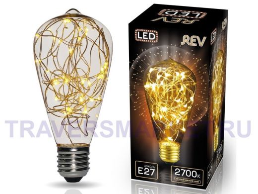 Светодиодная лампа  REV VINTAGE Copper Wire ST64 E27, 2700K, DECO Premium, теплый свет