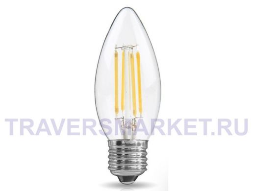 Светодиодная лампа  REV FILAMENT свеча C37 E27 7W, 2700K, DECO Premium теплый свет