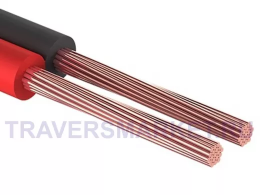 Акустический кабель красно-черный 2х1,0мм.кв. ШВПМ 2х1,0 CCA 100м REXANT  (цена за 1метр)