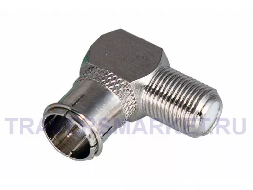 Переходник F-штекер / F-гнездо   УГЛОВОЙ  быстросъёмный REXANT