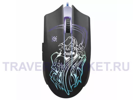 Мышь проводная DEFENDER Ghost GM-190L игровая, USB, 5 кнопок + 1 колесо-кнопка, оптическая, черная