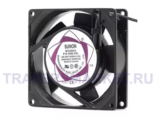 Вентилятор  220В;   92х92х25мм;   SUNON SF23092A, "VNT-113781" P/N2092HSL скорость:2750 об/мин, 13Вт