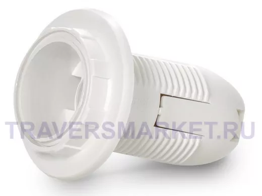 Патрон Е14 пластиковый с кольцом, термостойкий пластик, белый (SBE-LHP-sr-E14)