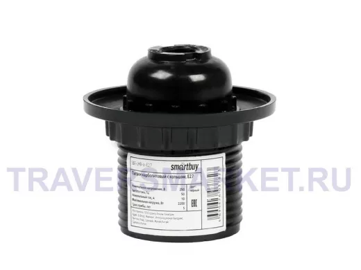 Патрон карболитовый с кольцом, Е27, черный (SBE-LHB-sr-E27)