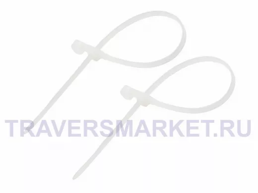 100х2,5мм кабельный хомут под винт (стяжка нейлонoвая) белая (100 шт) nylon REXANT