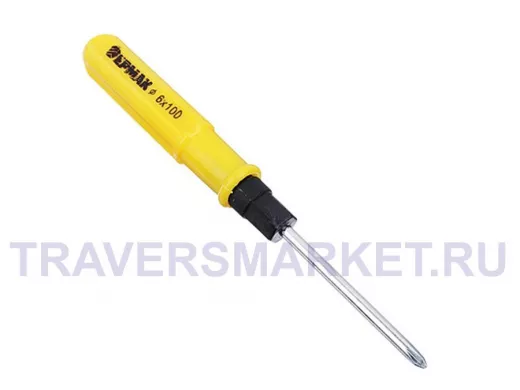 Отвертка 2 в 1 "Ермак"  6 х 100мм  (+-)  651-185 "перевёртыш" (эконом)