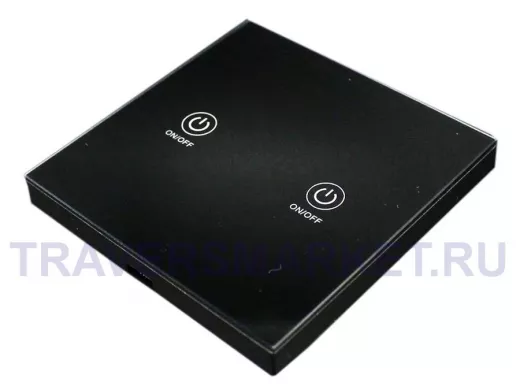 Выключатель 433.92 мГц настенный сенсорный 2-х канальный чёрный