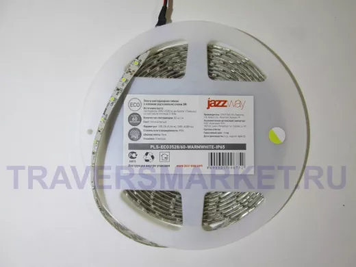 JazzWay Лента LED ECO 3528/60 Warmwhite IP65 5м 12В в силиконе