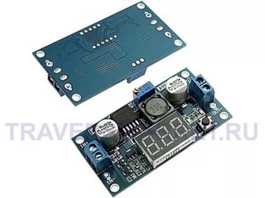 Модуль DC-DC понижающий вход 4,0-38V - вых. 1,25-36V, до 5А (на LM2596) с LED вольтм.  