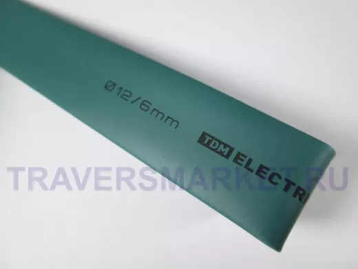 Термоусадка TDM ТУТнг 12/6 зеленая 1м SQ0518-0225