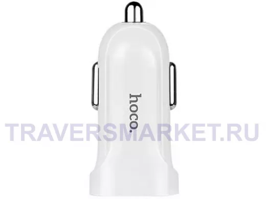 Автомобильный адаптер HOCO, Z2, 1 USB, 1500mA, пластик, кабель микро USB, цвет: белый