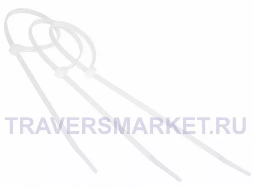 400х5мм кабельный хомут (стяжка) белая (100 шт) профессиональная