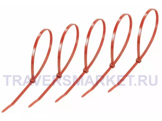 300х5мм кабельный хомут (стяжка нейлонoвая) nylon красная (25 шт) REXANT