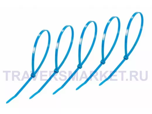 300х5мм кабельный хомут (стяжка нейлонoвая) nylon синяя (25 шт) REXANT