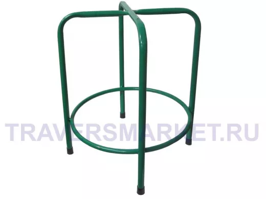 Каркас для табурета с подставкой для ног "TABURETTO-15107" ЗЕЛЁНЫЙ с колпачками, 16мм