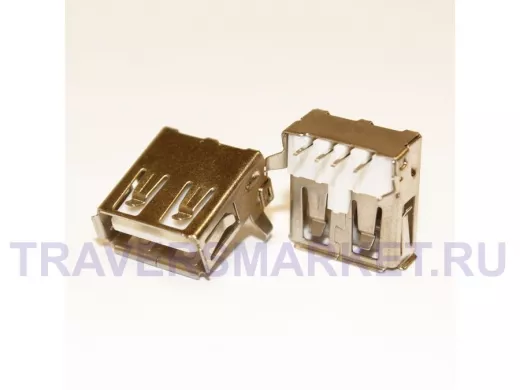 Разъём компьют: гнездо USB-A на плату, USBA-1J (выв. перпендик. плоскости) 107757