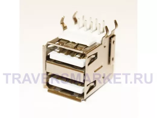 Разъём компьют: гнездо USB-A х 2 на плату, USBA-2J 61906