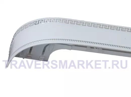 160см карниз ДНК Меандр 3 БЕЛЫЙ в индивид. упаковке ультракомпакт