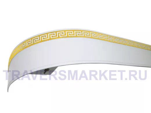 200см карниз ДНК  ЛАБИРИНТ 2 БЕЛЫЙ ЗОЛОТО в индивид. упаковке ультракомпакт