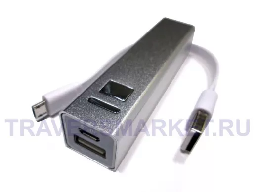 Внешний аккумулятор  2600 mAh, SHP-2180, с USB проводом (факт 1500мА/ч)