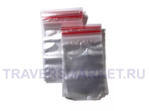 Пакет с защёлкой (замком)   70х100мм "PKT-16645" грипперы с застёжкой Zip-Lock (100шт) (цена за 1шт)