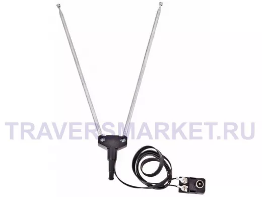 Телевиз. антенна телескопич. 4 секции, с адаптером симметризатор "Усы" (модель RX-107-4)  R34-0107-4