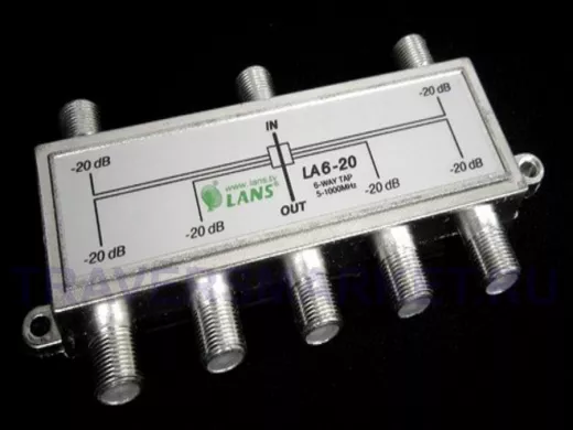 Ответвитель на 6 вых. 20db LA6-20  5-1000мГц