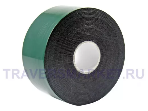 Скотч двухсторонний, зеленого цвета на черной основе, 40мм, 5метров  R09-6140